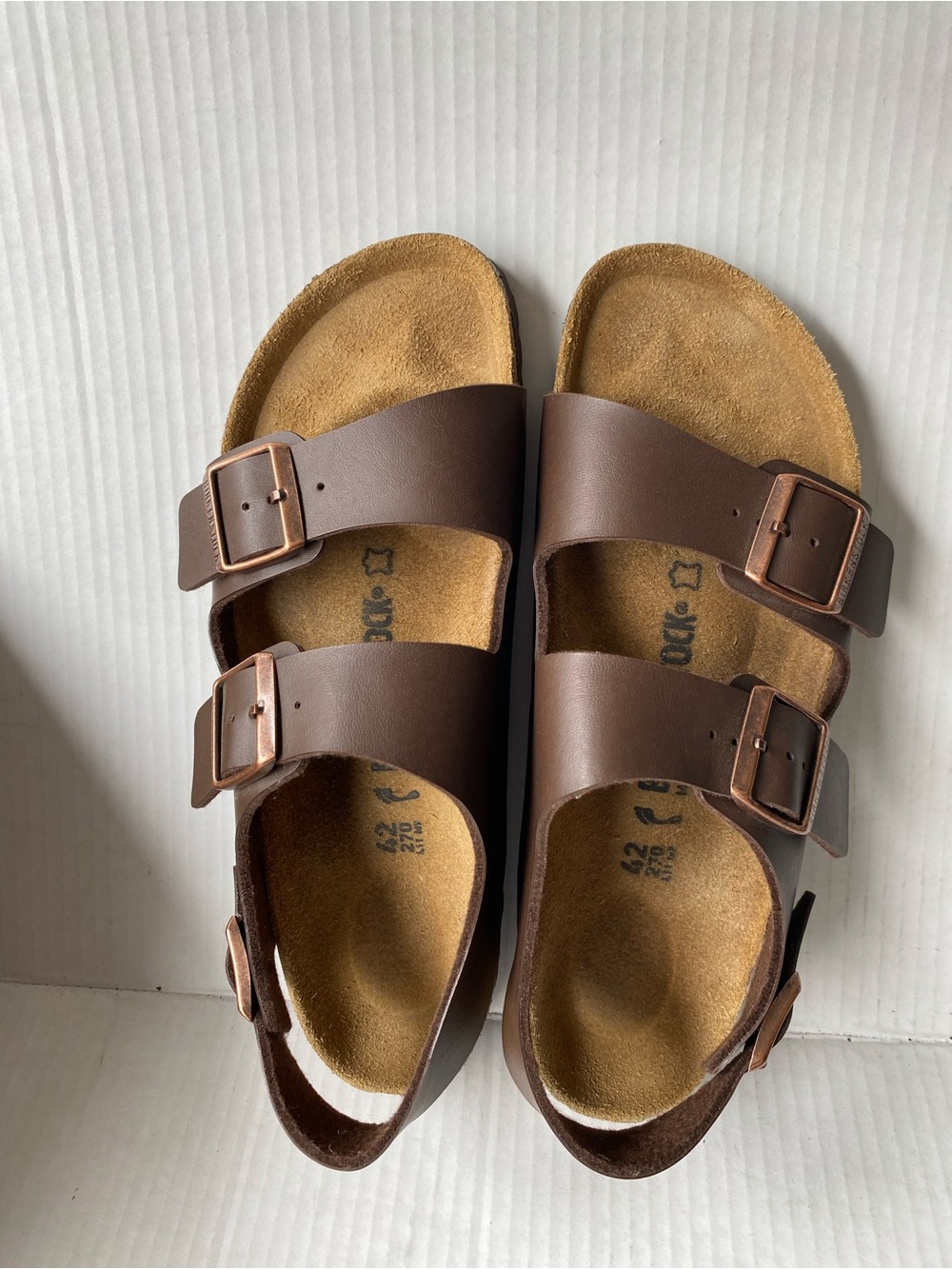 Birkenstock Milano Sandals Dark Brown Birko-Flor Slingback EU 42 / US M9 W11 - Picture 2 of 12